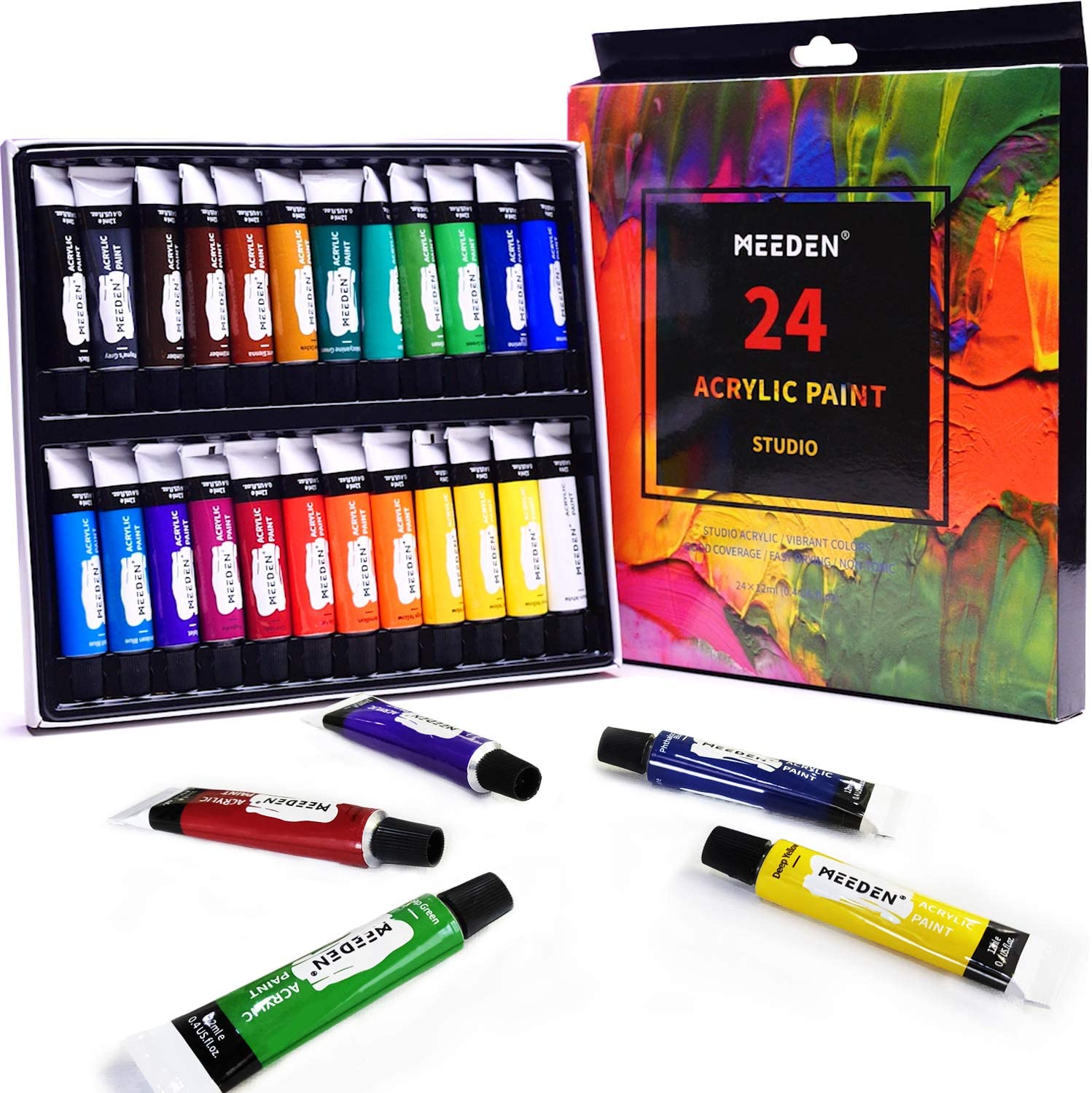 MEEDEN Kids Acrylic Painting Kit with Wood Table Easel - MEEDEN ART